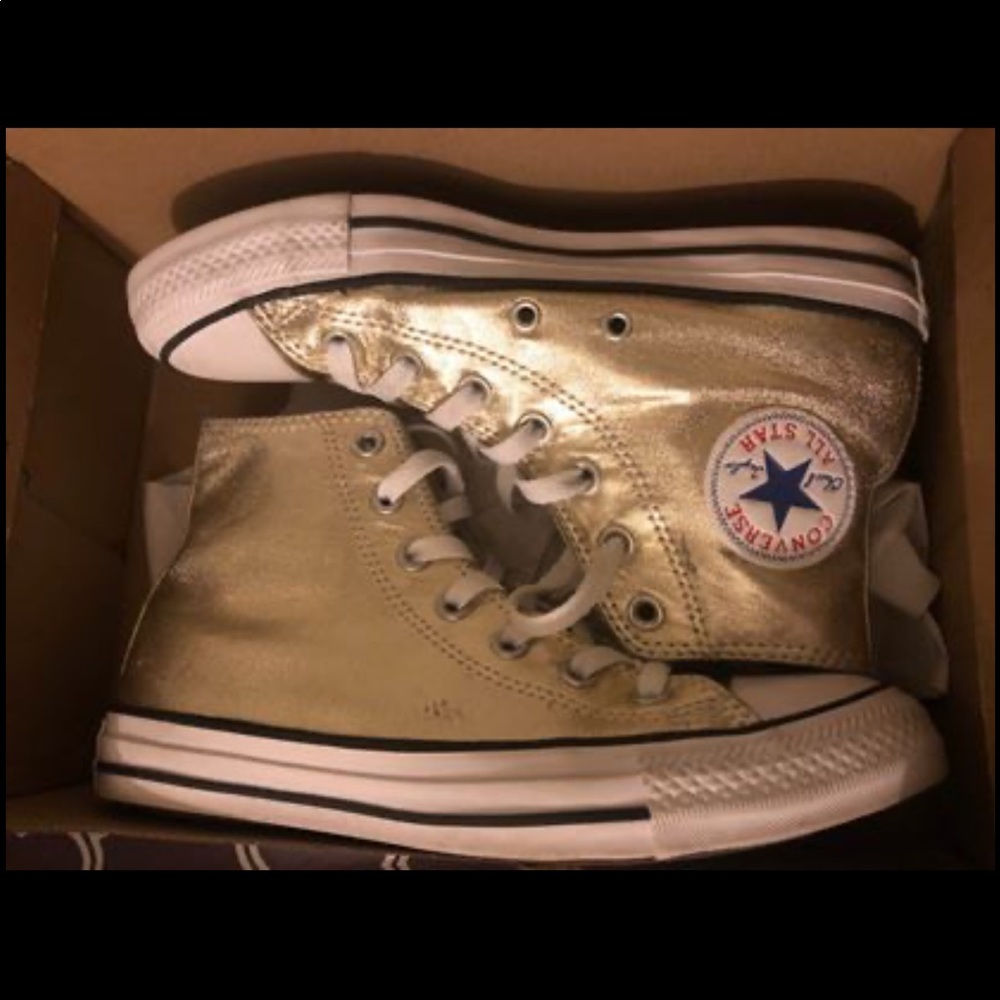 Metallic gold converses